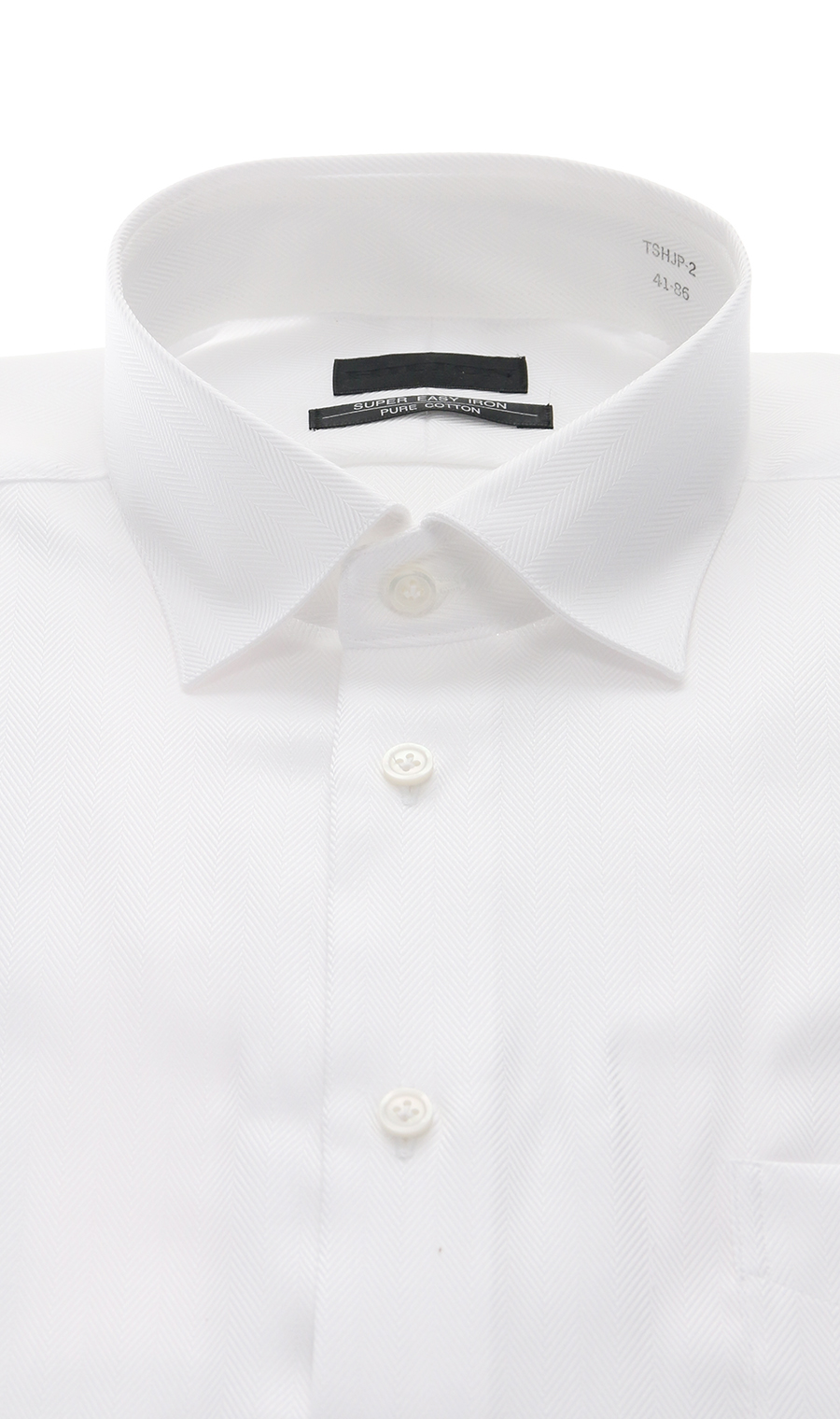 ワイドカラースタイリッシュワイシャツ【Premium model】 ホワイト 首周り:37cm,裄丈:82cm