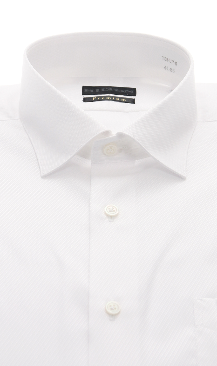 ワイドカラースタイリッシュワイシャツ【Premium model】 ホワイト 首周り:37cm,裄丈:82cm