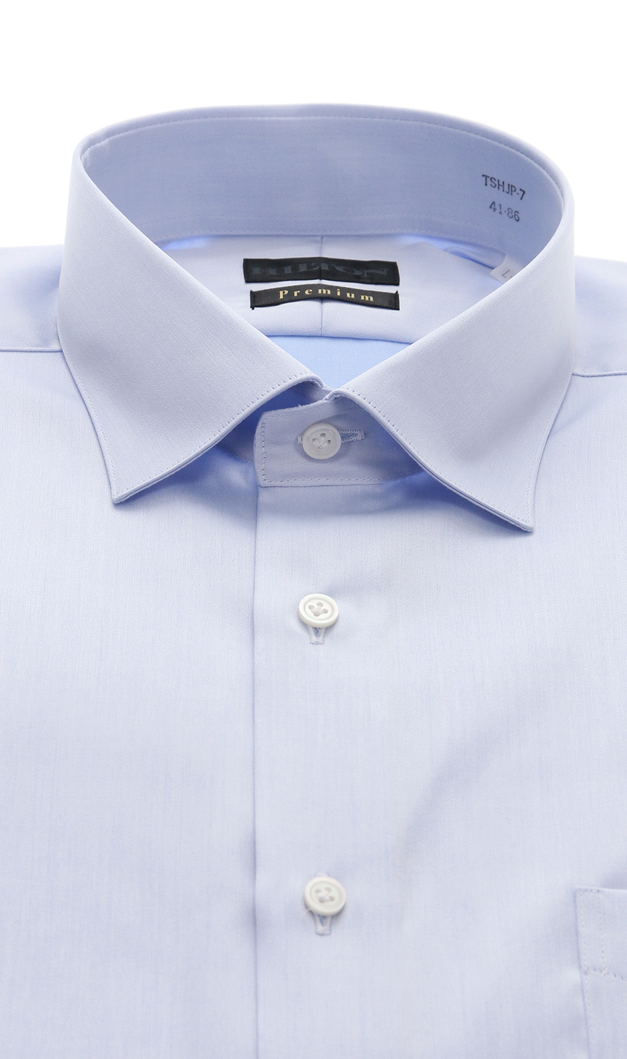 ワイドカラースタイリッシュワイシャツ【Premium model】 ブルー 首周り:37cm,裄丈:82cm