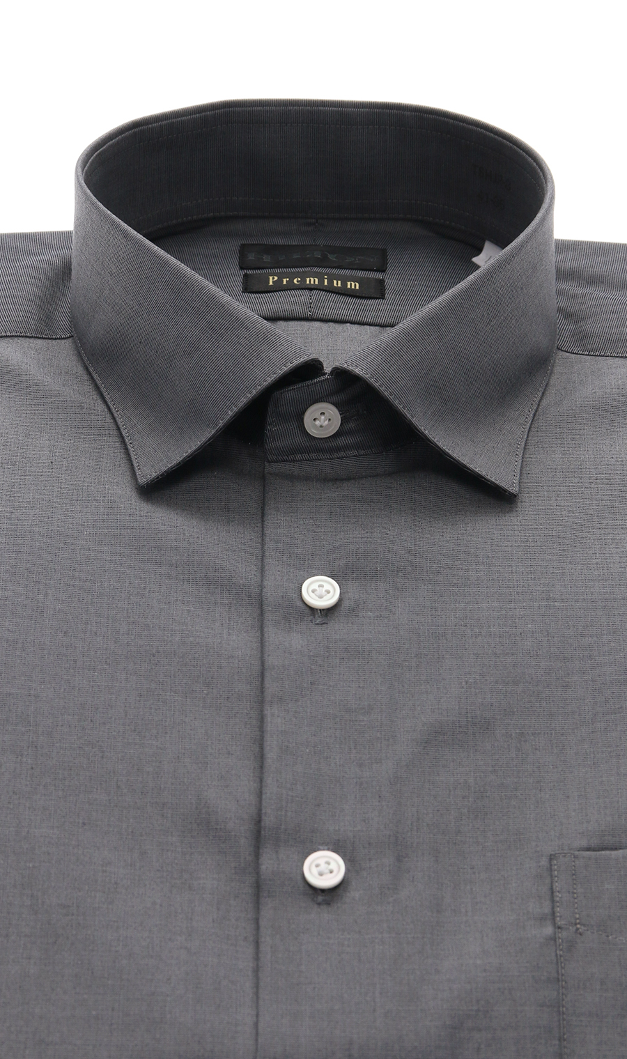 ワイドカラースタイリッシュワイシャツ【Premium model】 グレー 首周り:37cm,裄丈:82cm