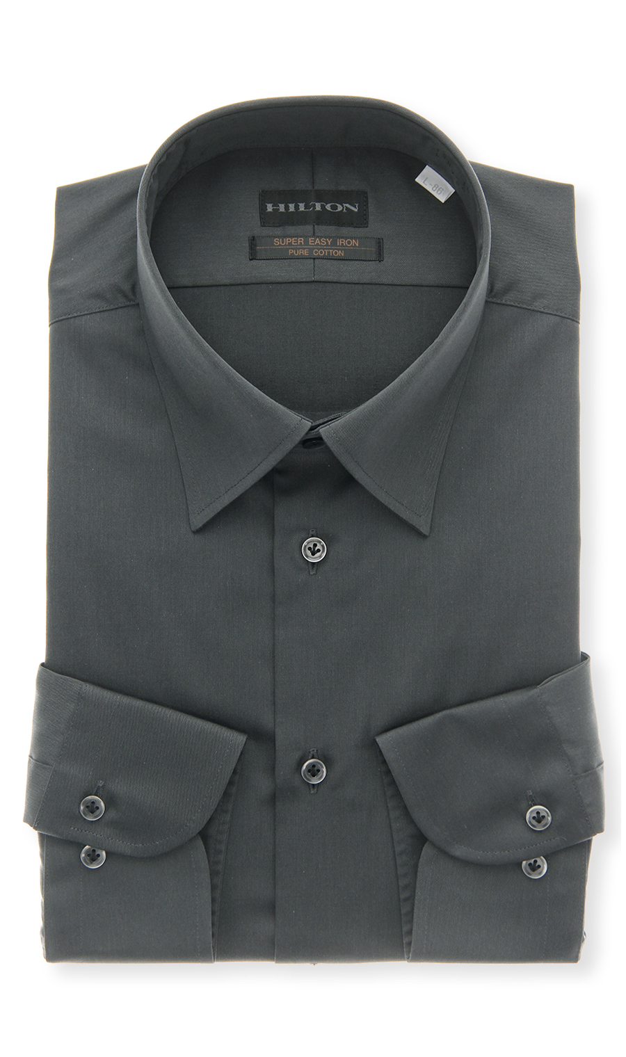 レギュラーカラースタイリッシュワイシャツ グレー 首周り:37cm,裄丈:82cm