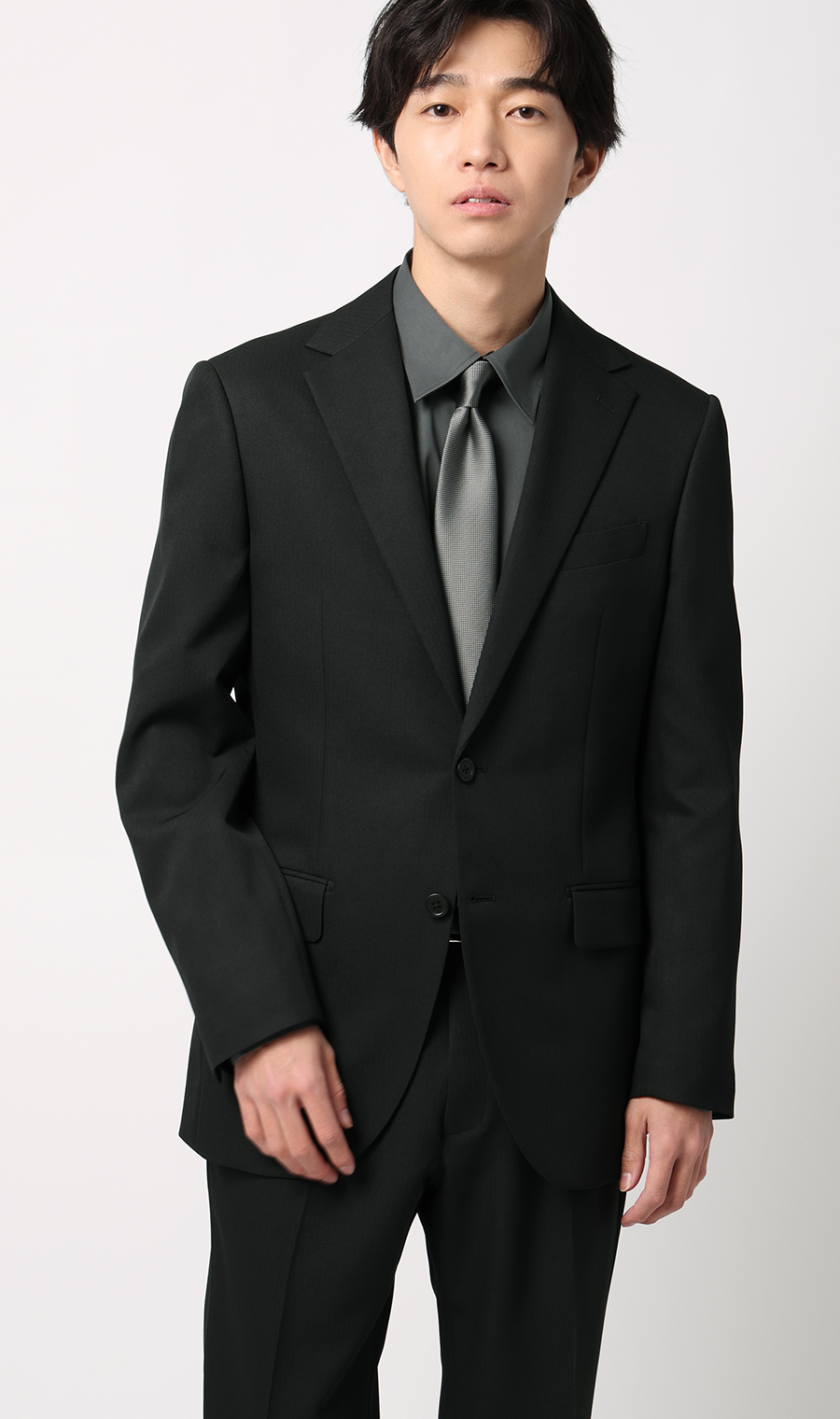 レギュラーカラースタイリッシュワイシャツ グレー 首周り:37cm,裄丈:82cm