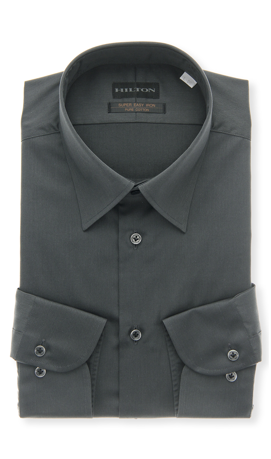 レギュラーカラースタイリッシュワイシャツ グレー 首周り:37cm,裄丈:82cm