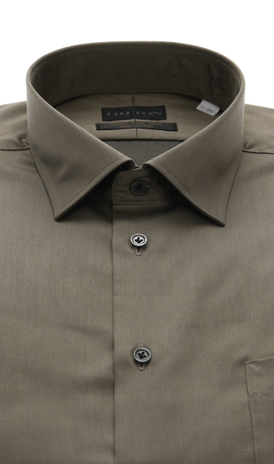 ワイドカラースタイリッシュワイシャツ カーキ 首周り:37cm,裄丈:82cm