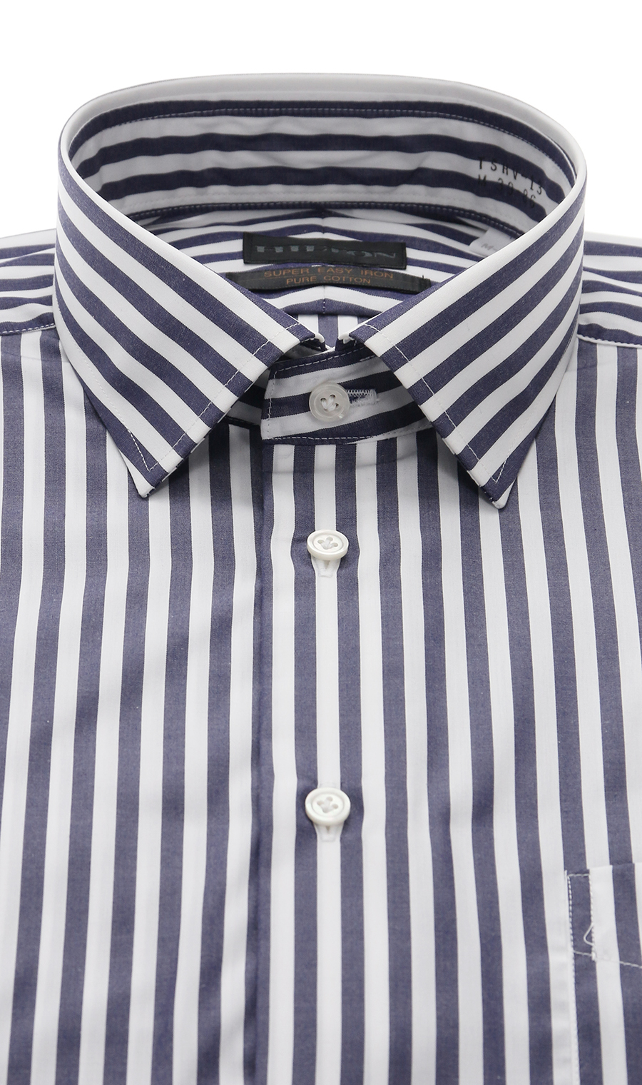 ワイドカラースタイリッシュワイシャツ ネイビー 首周り:37cm,裄丈:82cm