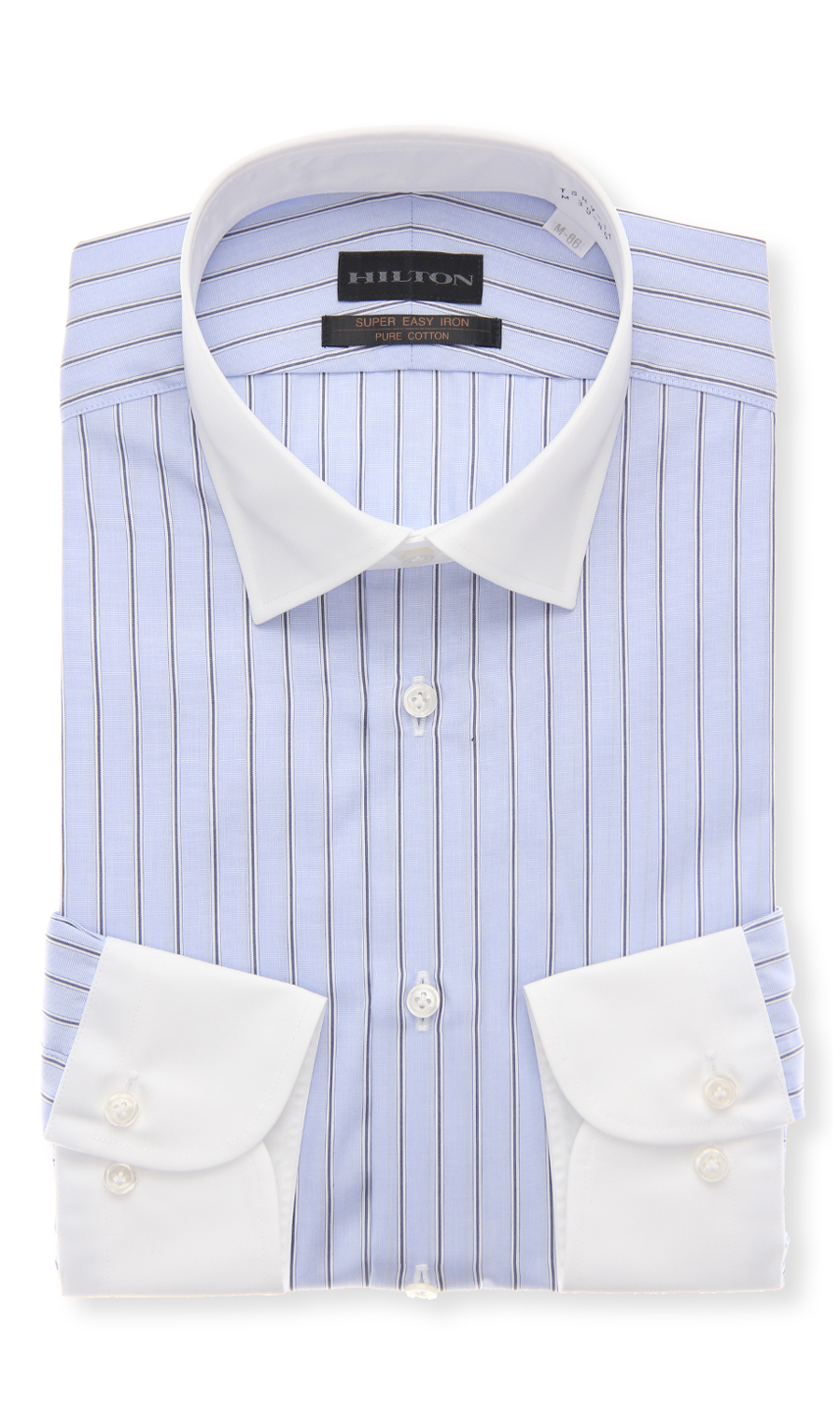 クレリックスタイリッシュワイシャツ ブルー 首周り:37cm,裄丈:82cm