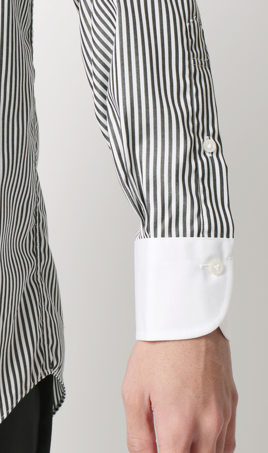 クレリックスタイリッシュワイシャツ チャコール 首周り:37cm,裄丈:82cm