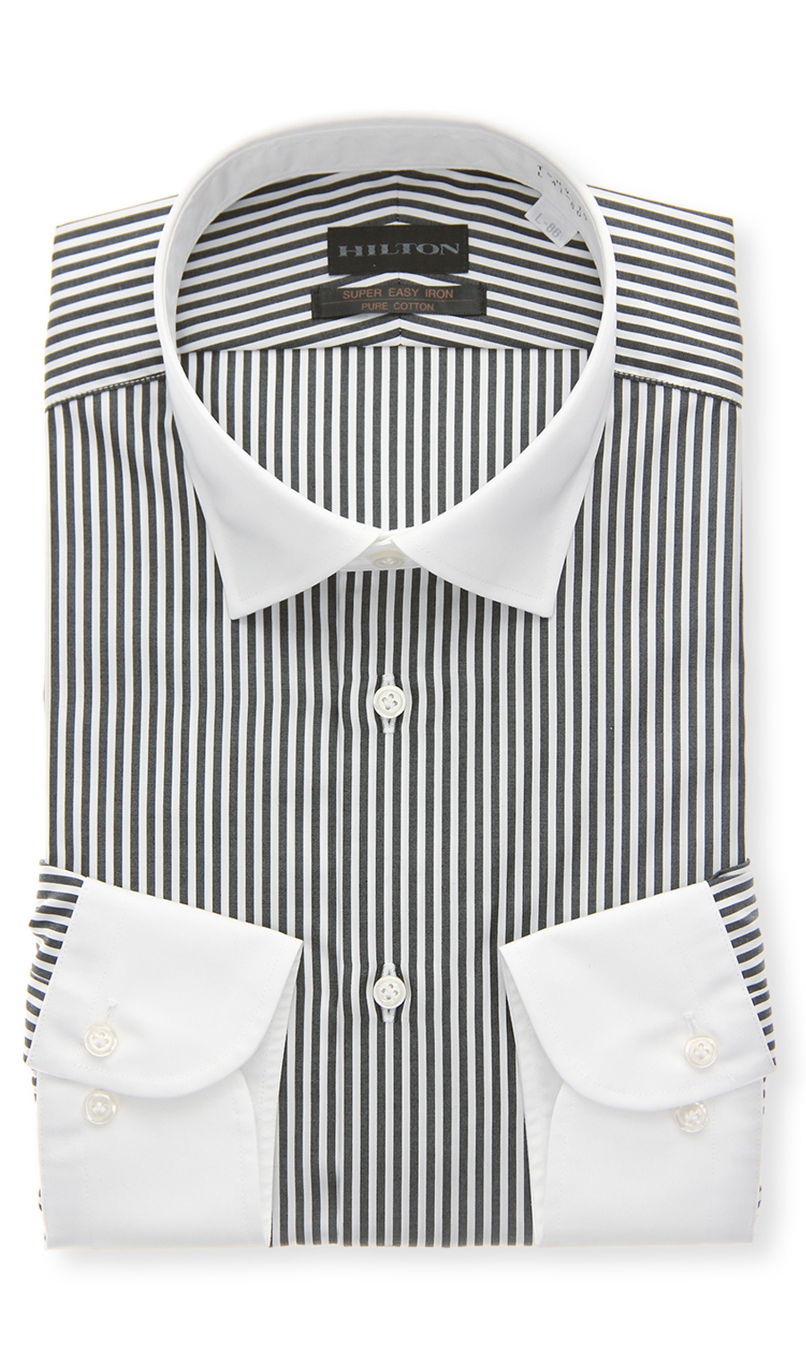 クレリックスタイリッシュワイシャツ チャコール 首周り:37cm,裄丈:82cm