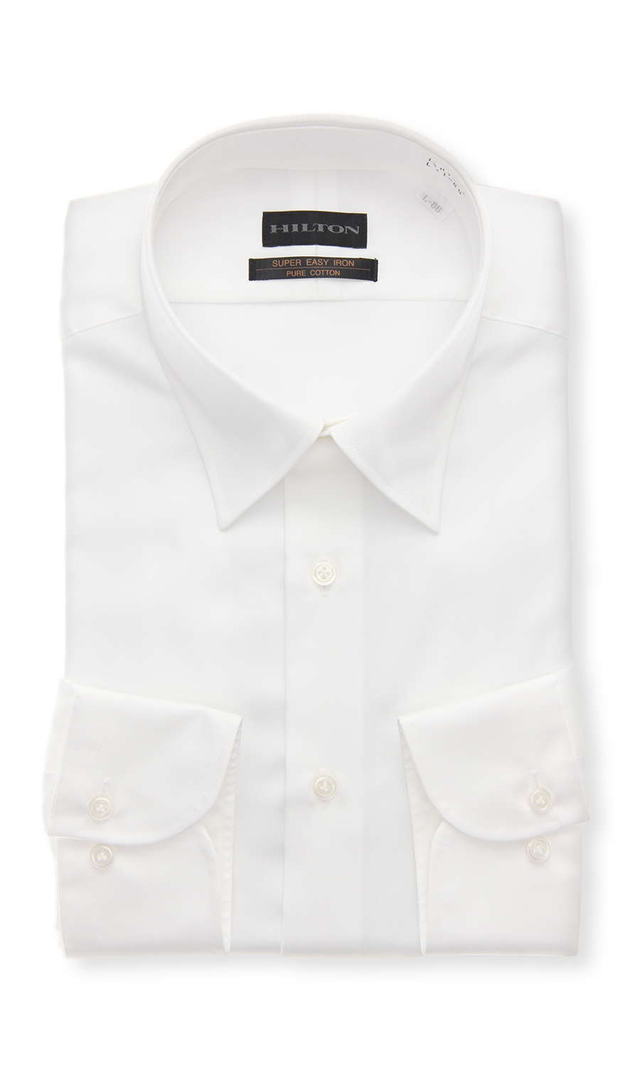 レギュラーカラースタイリッシュワイシャツ ホワイト 首周り:37cm,裄丈:82cm