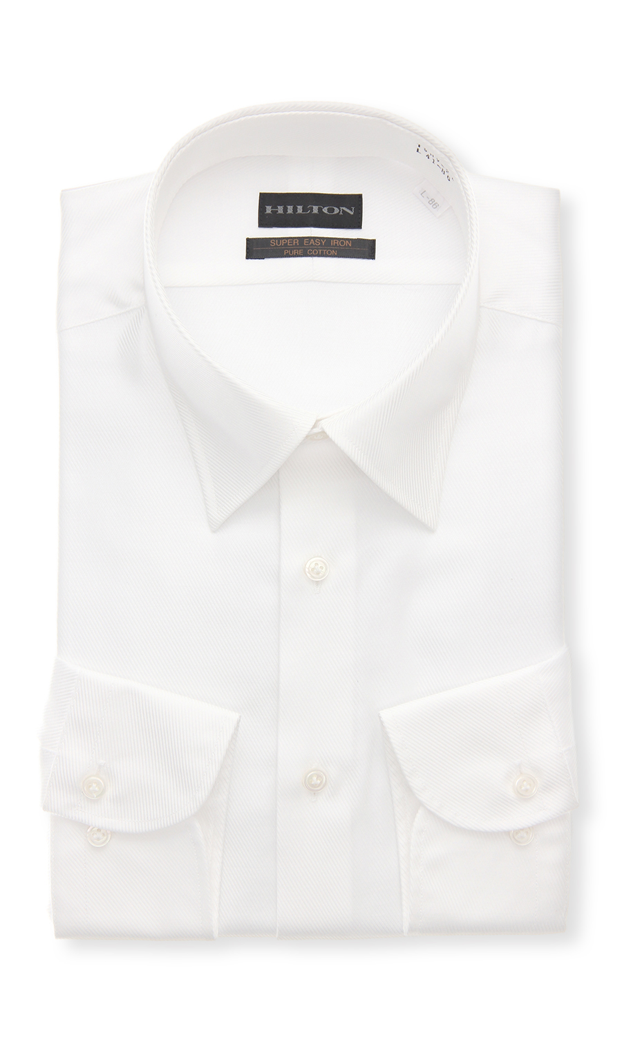 レギュラーカラースタイリッシュワイシャツ ホワイト 首周り:37cm,裄丈:82cm