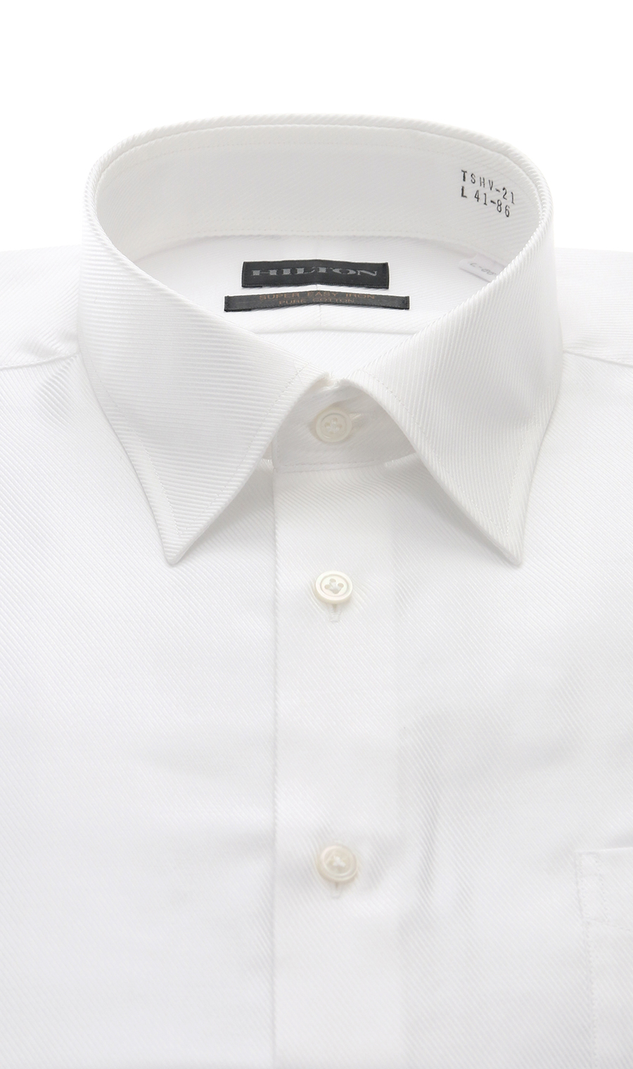 レギュラーカラースタイリッシュワイシャツ ホワイト 首周り:37cm,裄丈:82cm