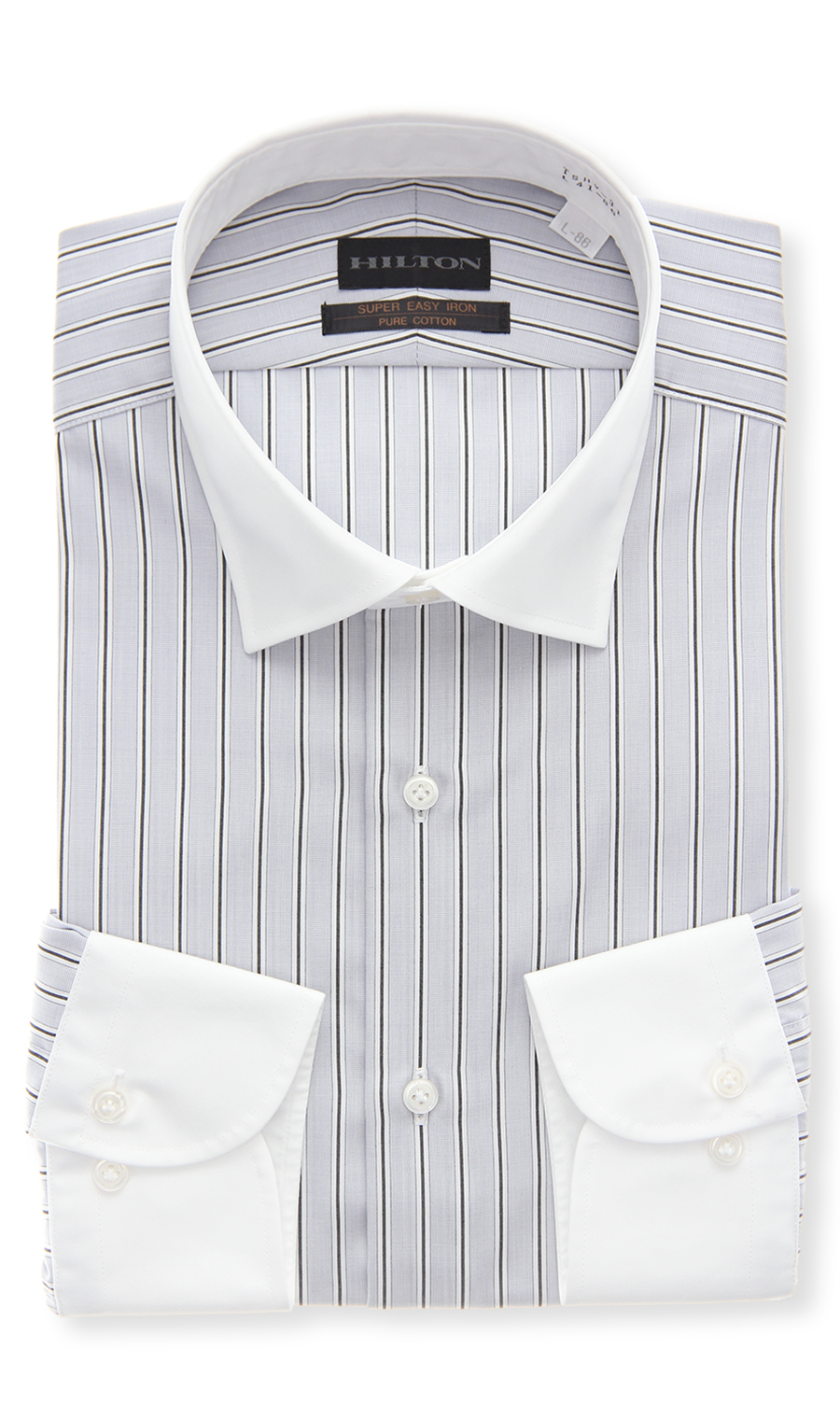 クレリックスタイリッシュワイシャツ グレー 首周り:37cm,裄丈:82cm