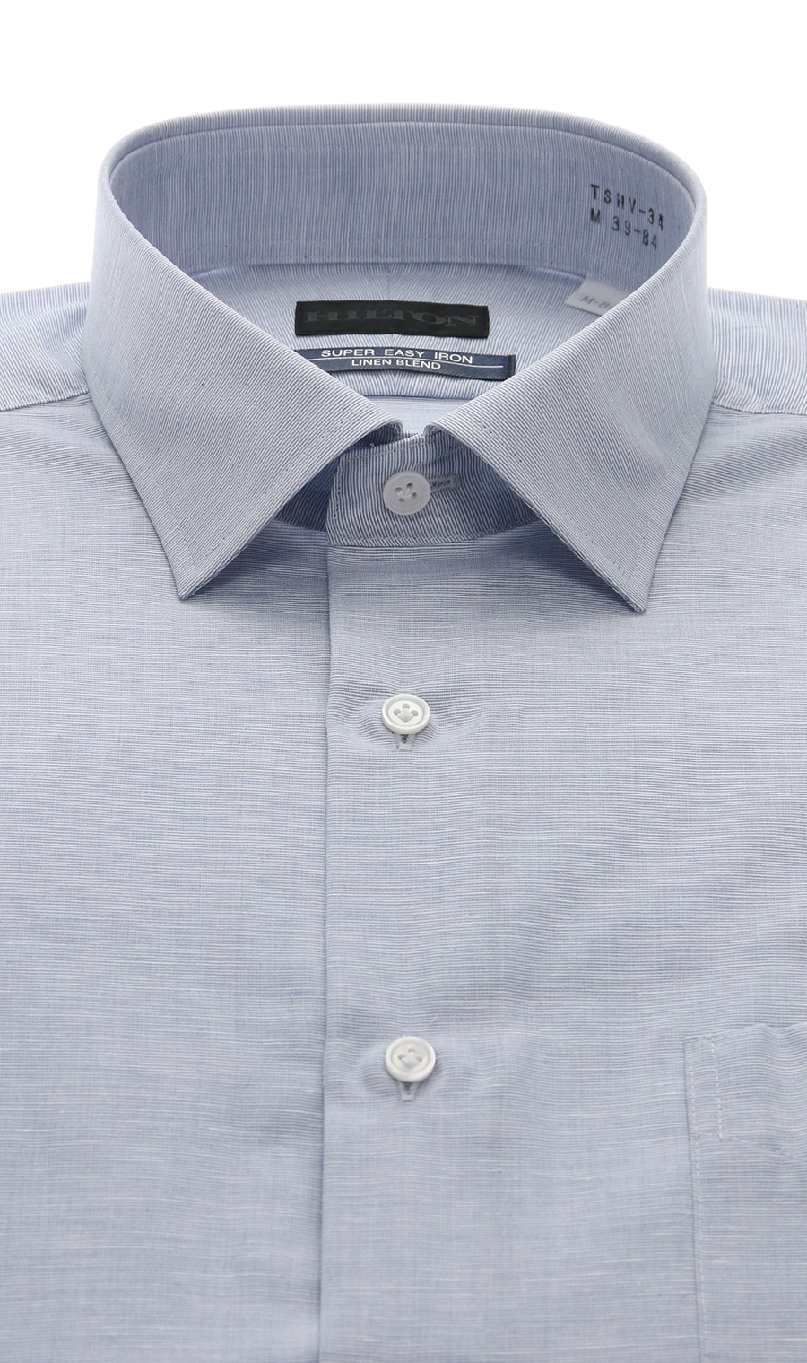 ワイドカラーワイシャツ【涼】【LINEN BREND】 ブルー 首周り:37cm,裄丈:82cm