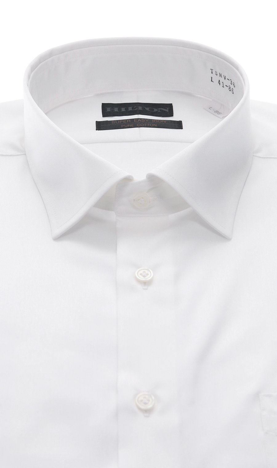 ワイドカラーワイシャツ【PURE COTTON】 ホワイト 首周り:37cm,裄丈:82cm