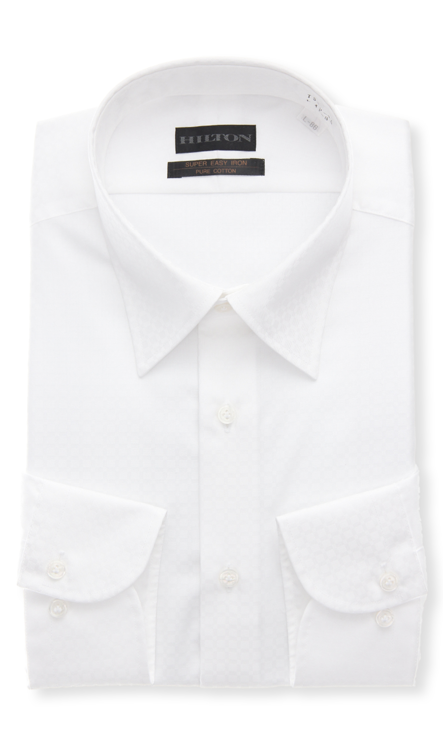 レギュラーカラーワイシャツ【PURE COTTON】 ホワイト 首周り:37cm,裄丈:82cm