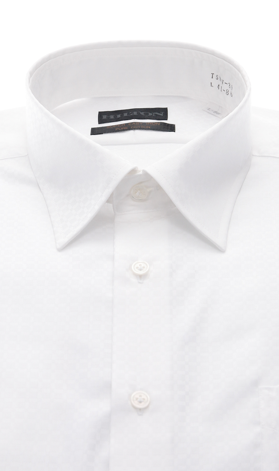レギュラーカラーワイシャツ【PURE COTTON】 ホワイト 首周り:37cm,裄丈:82cm