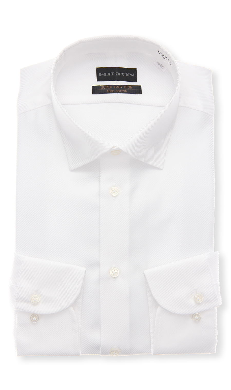 ワイドカラースタイリッシュワイシャツ ホワイト 首周り:37cm,裄丈:82cm