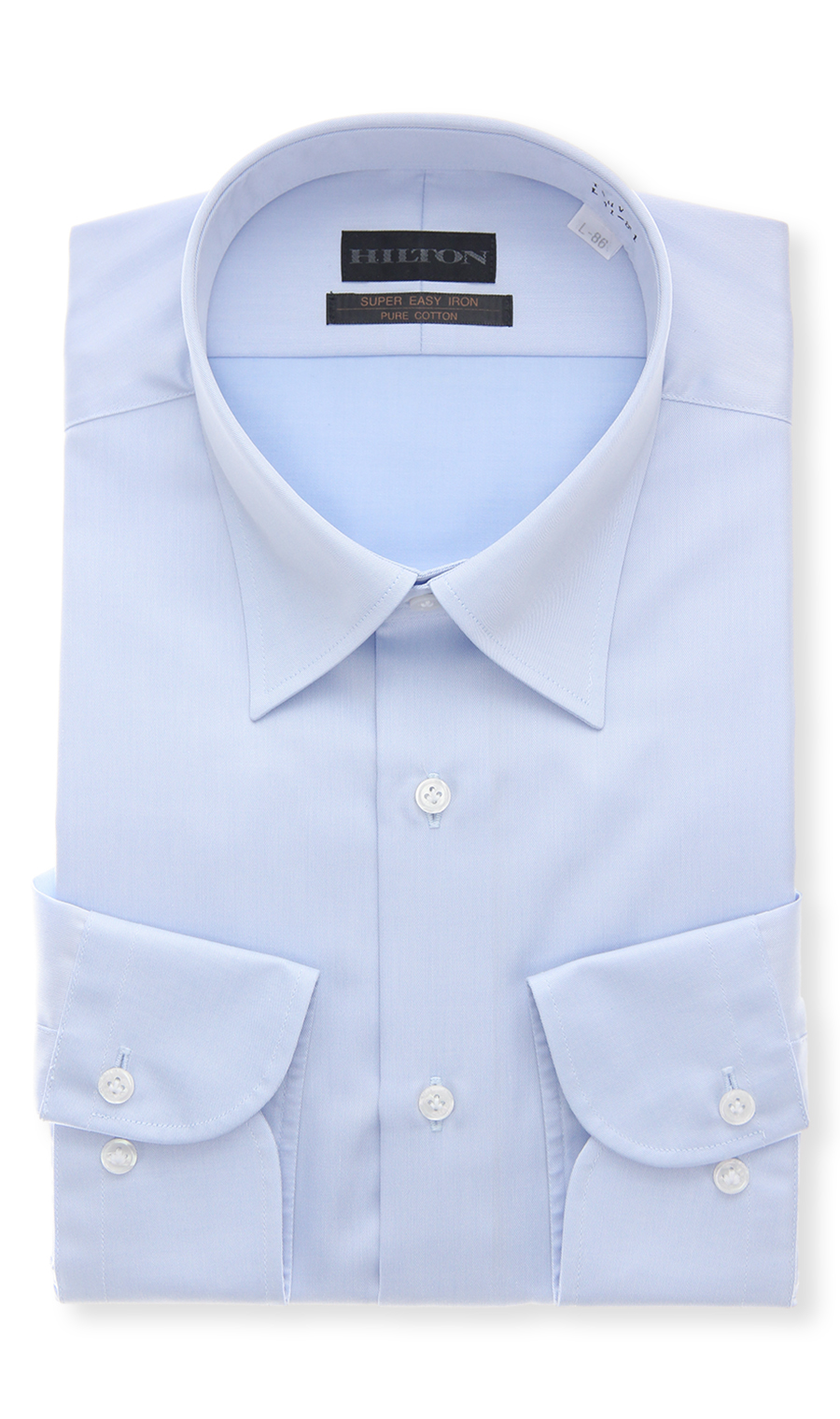 レギュラーカラーワイシャツ【PURE COTTON】 ブルー 首周り:37cm,裄丈:82cm