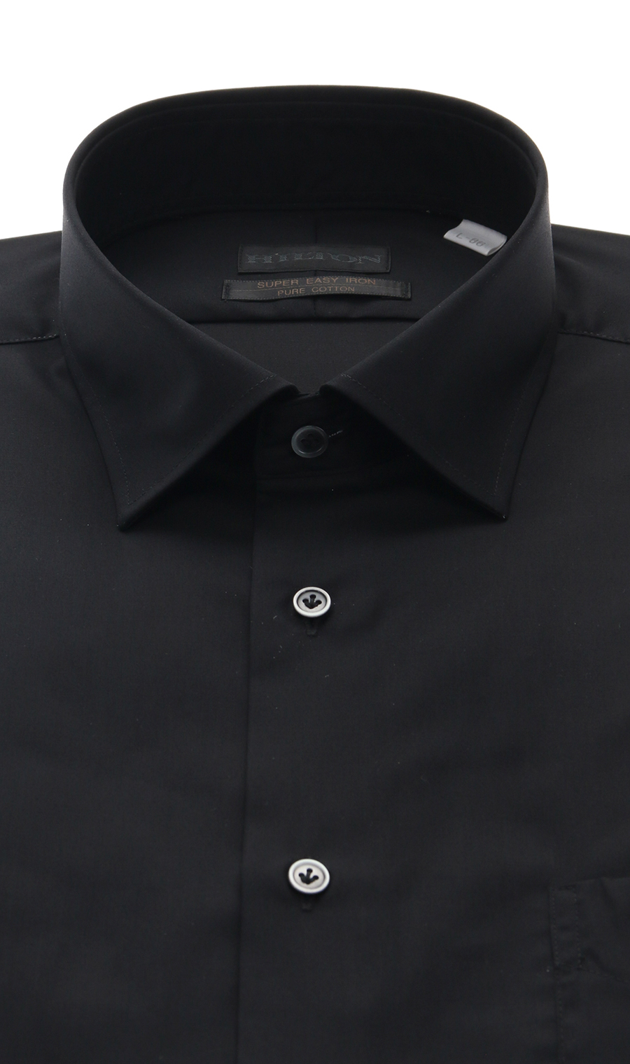 ワイドカラーワイシャツ【PURE COTTON】 ブラック 首周り:37cm,裄丈:82cm