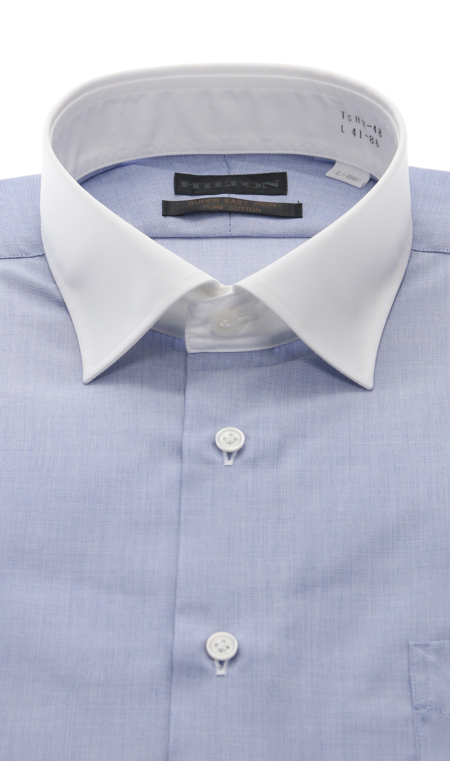 クレリックワイシャツ【PURE COTTON】 ネイビー 首周り:37cm,裄丈:82cm