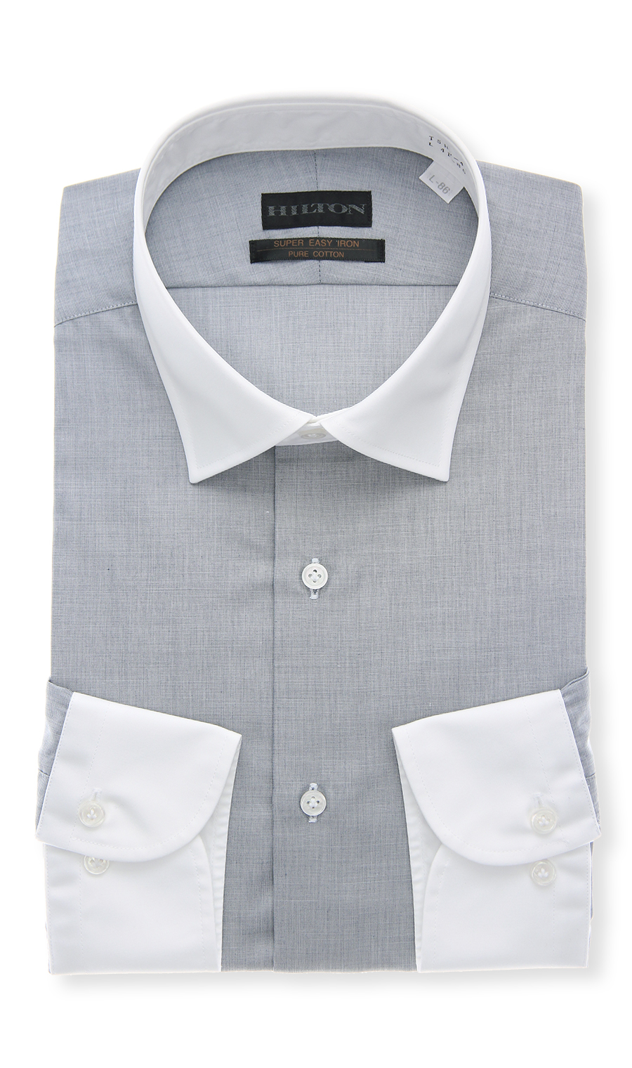 クレリックワイシャツ【PURE COTTON】 グレー 首周り:37cm,裄丈:82cm