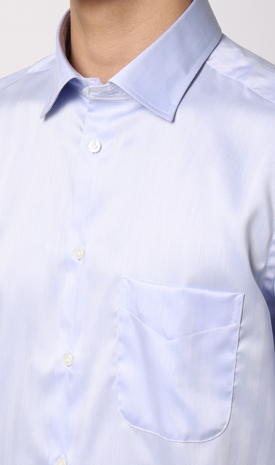 ワイドカラースタイリッシュワイシャツ ブルー 首周り:37cm,裄丈:82cm