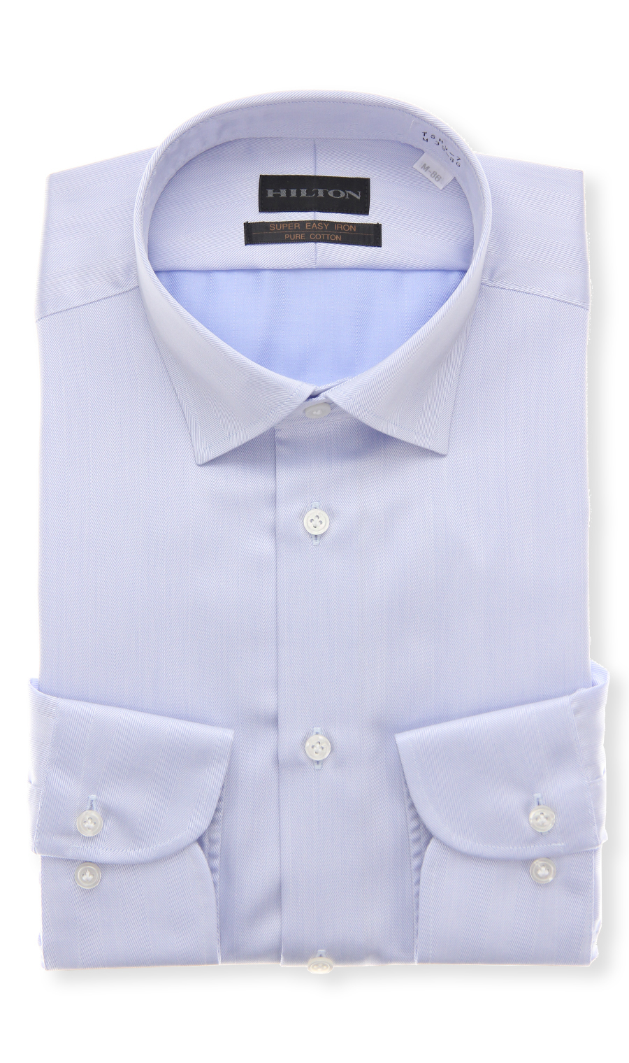 ワイドカラースタイリッシュワイシャツ ブルー 首周り:37cm,裄丈:82cm