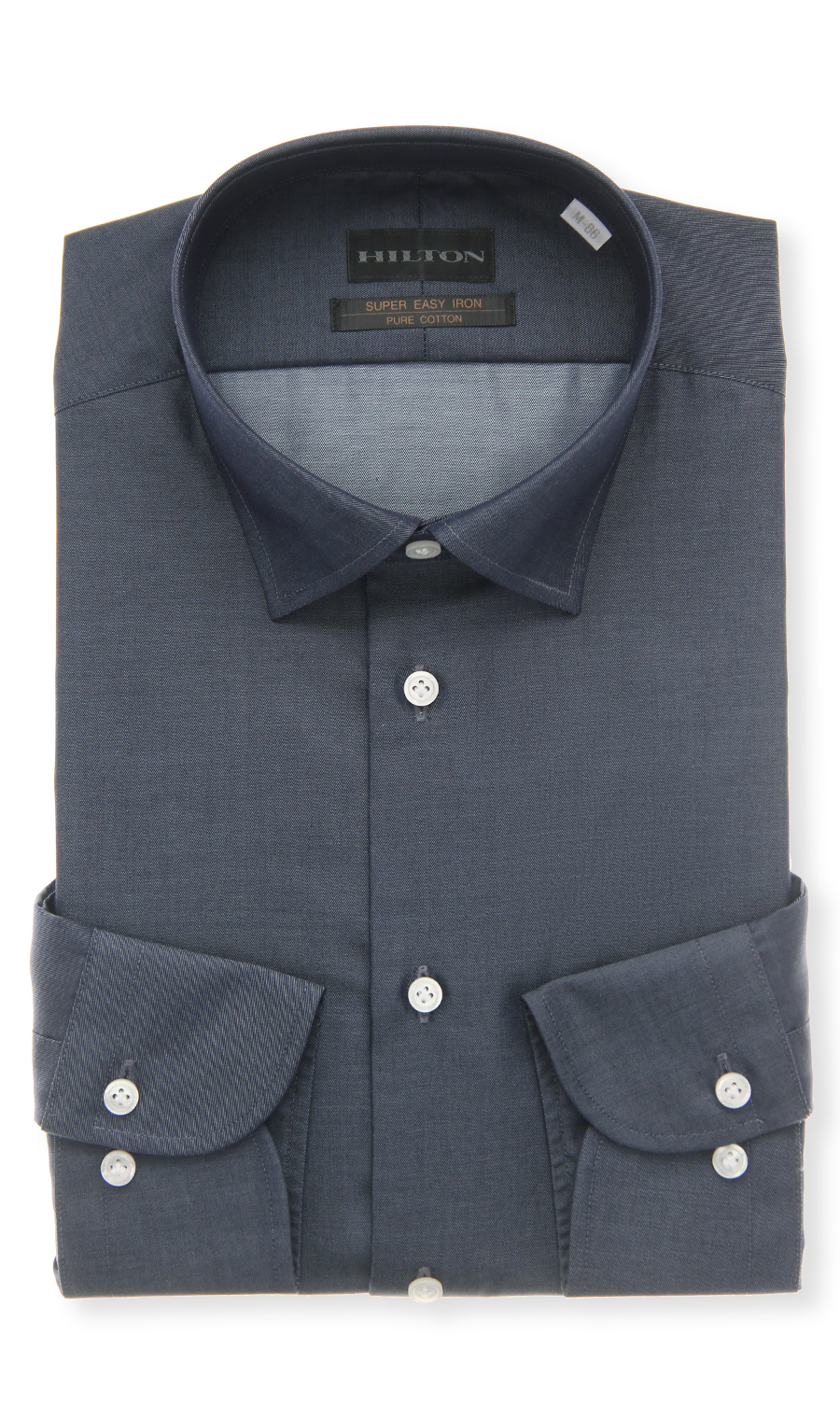 ワイドカラースタイリッシュワイシャツ ネイビー 首周り:37cm,裄丈:82cm