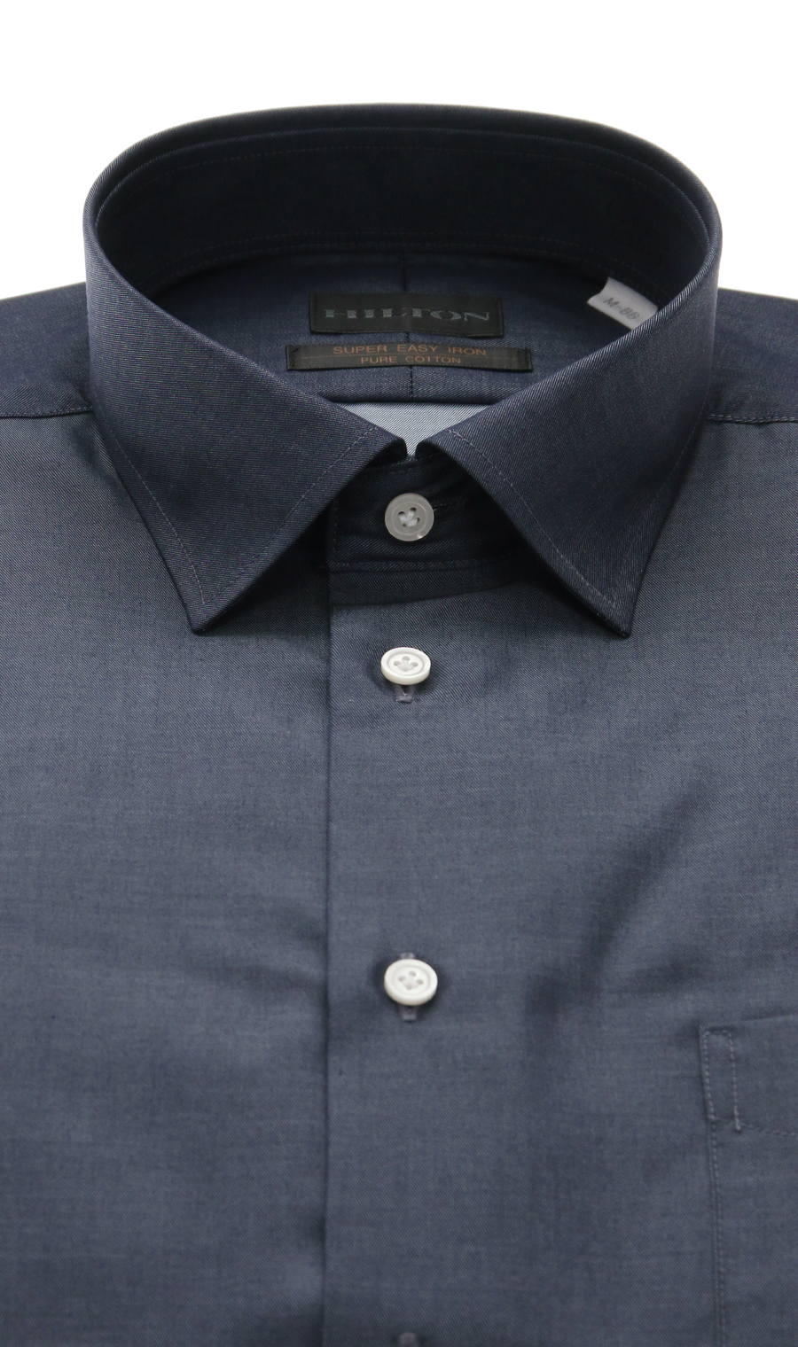 ワイドカラースタイリッシュワイシャツ ネイビー 首周り:37cm,裄丈:82cm