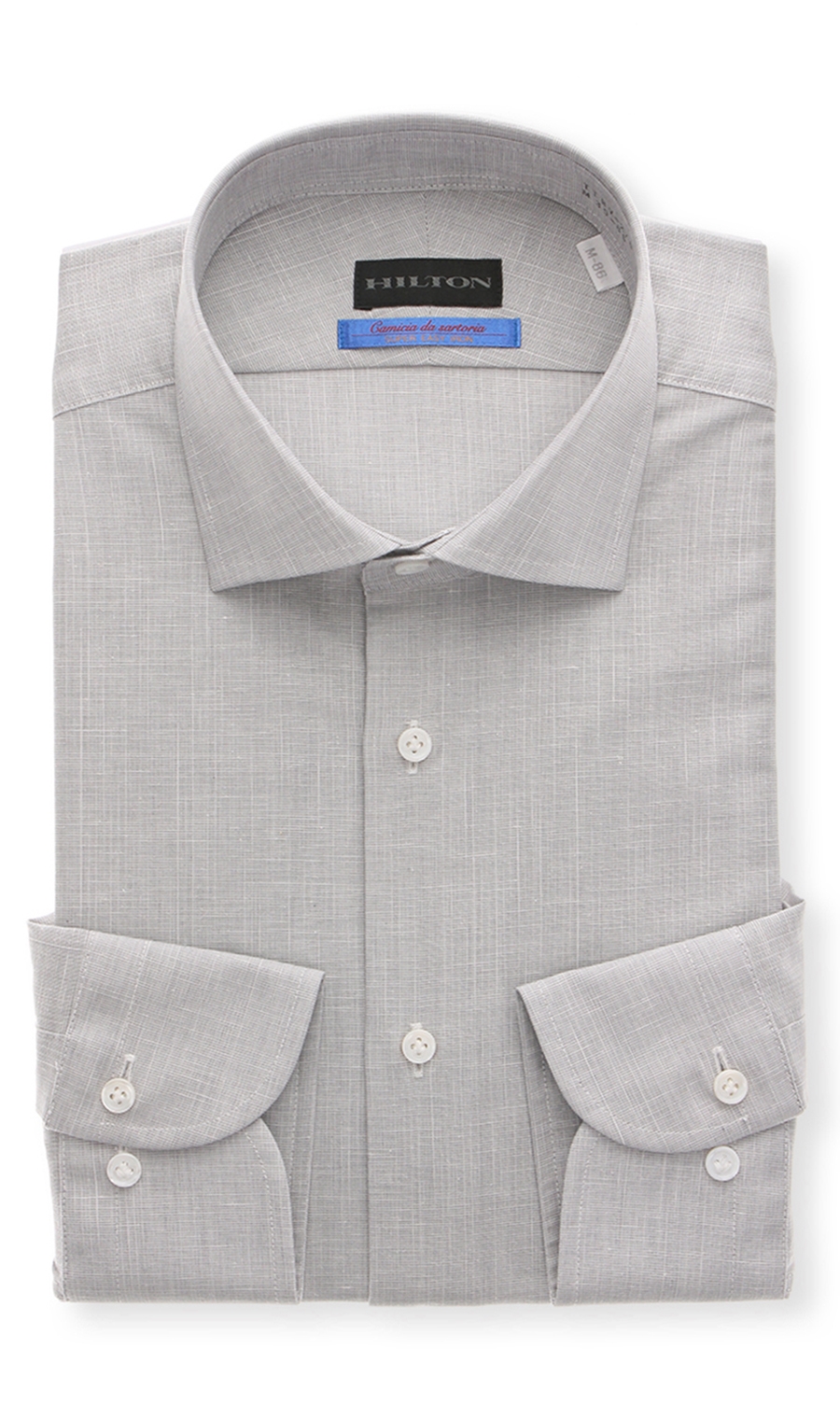 ワイドカラースタイリッシュワイシャツ《TioTio PREMIUM》 グレー 首周り:37cm,裄丈:82cm