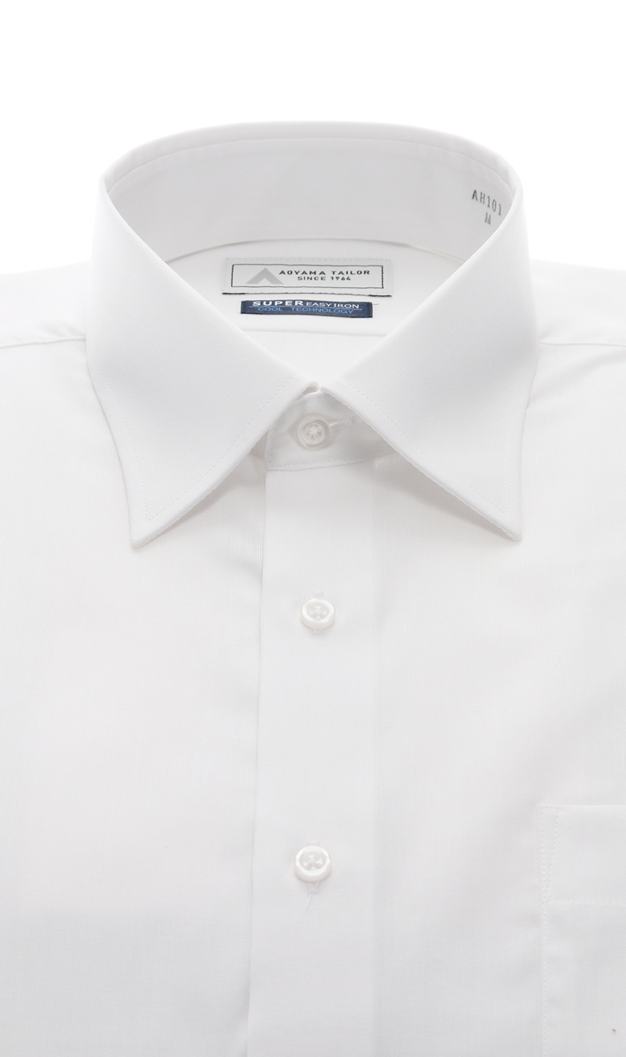 レギュラーカラーワイシャツ【半袖】【涼】【白無地】【OEKO-TEX】 ホワイト 首周り:37cm,裄丈:00