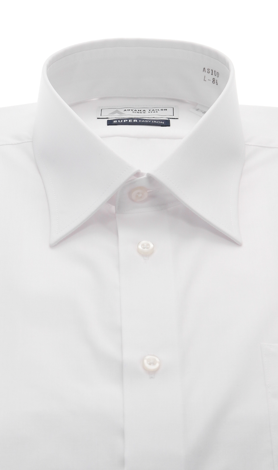 レギュラーカラーワイシャツ【白無地】【キング＆トール】 ホワイト 首周り:45cm,裄丈:86cm