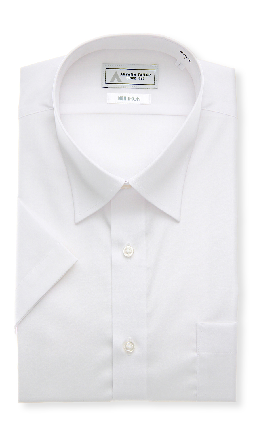 レギュラーカラーワイシャツ【半袖】【NON IRON】 ホワイト 首周り:37cm,裄丈:00