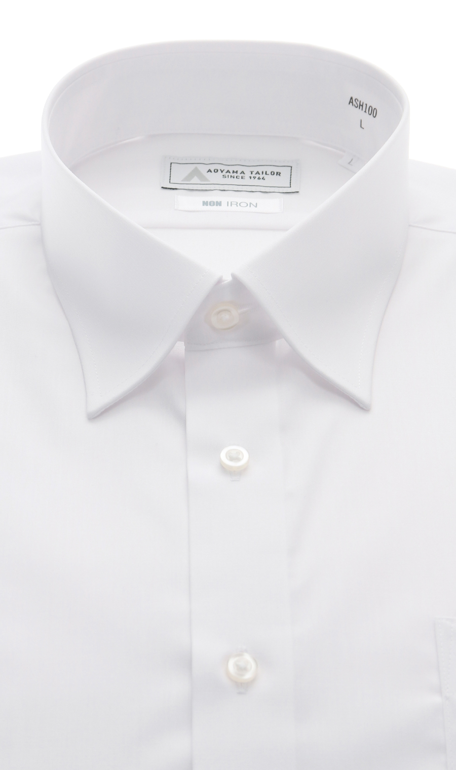 レギュラーカラーワイシャツ【半袖】【NON IRON】 ホワイト 首周り:37cm,裄丈:00