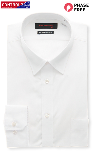 レギュラーカラースタイリッシュワイシャツ【白無地】【CONTROLα】