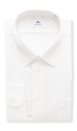 レギュラーカラーワイシャツ【白無地】【NON IRONMAX