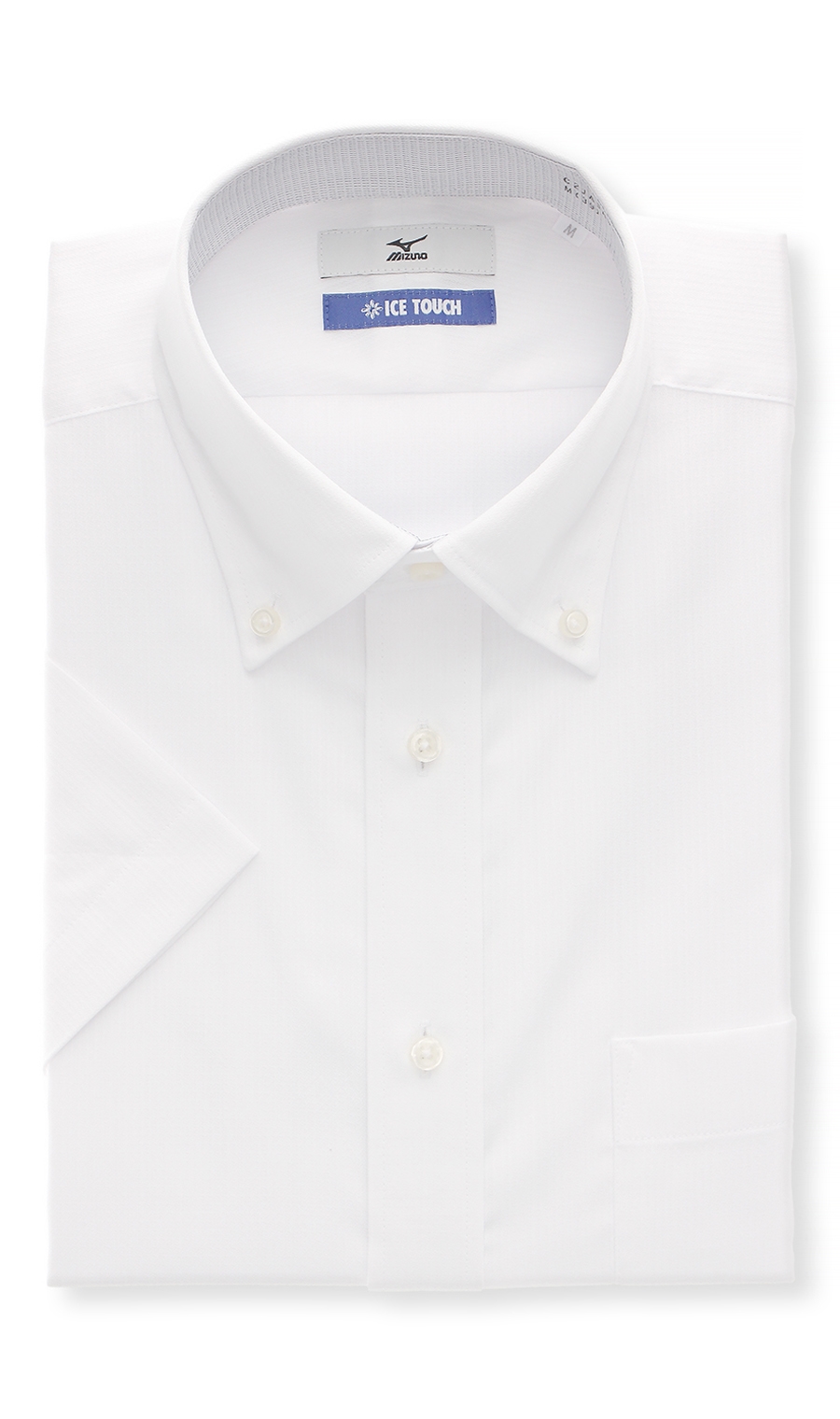 ボタンダウンスタンダードワイシャツ【半袖】【キング】【ICE TOUCH】 ホワイト 首周り:45cm,裄丈:00