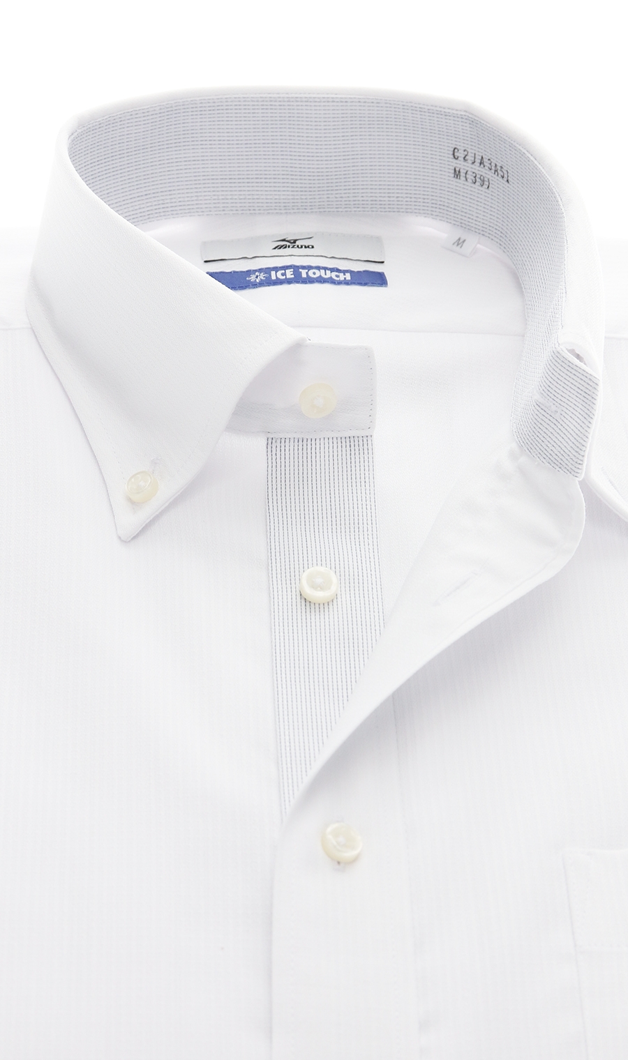 ボタンダウンスタンダードワイシャツ【半袖】【キング】【ICE TOUCH】 ホワイト 首周り:45cm,裄丈:00