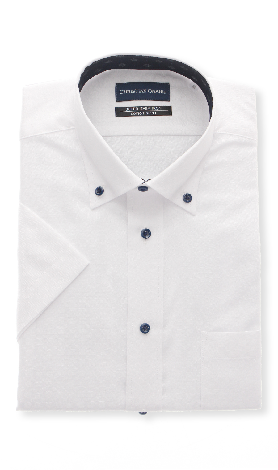 ボタンダウンスタンダードワイシャツ【半袖】【COOL TECHNOLOGY】 ホワイト 首周り:39cm,裄丈:00