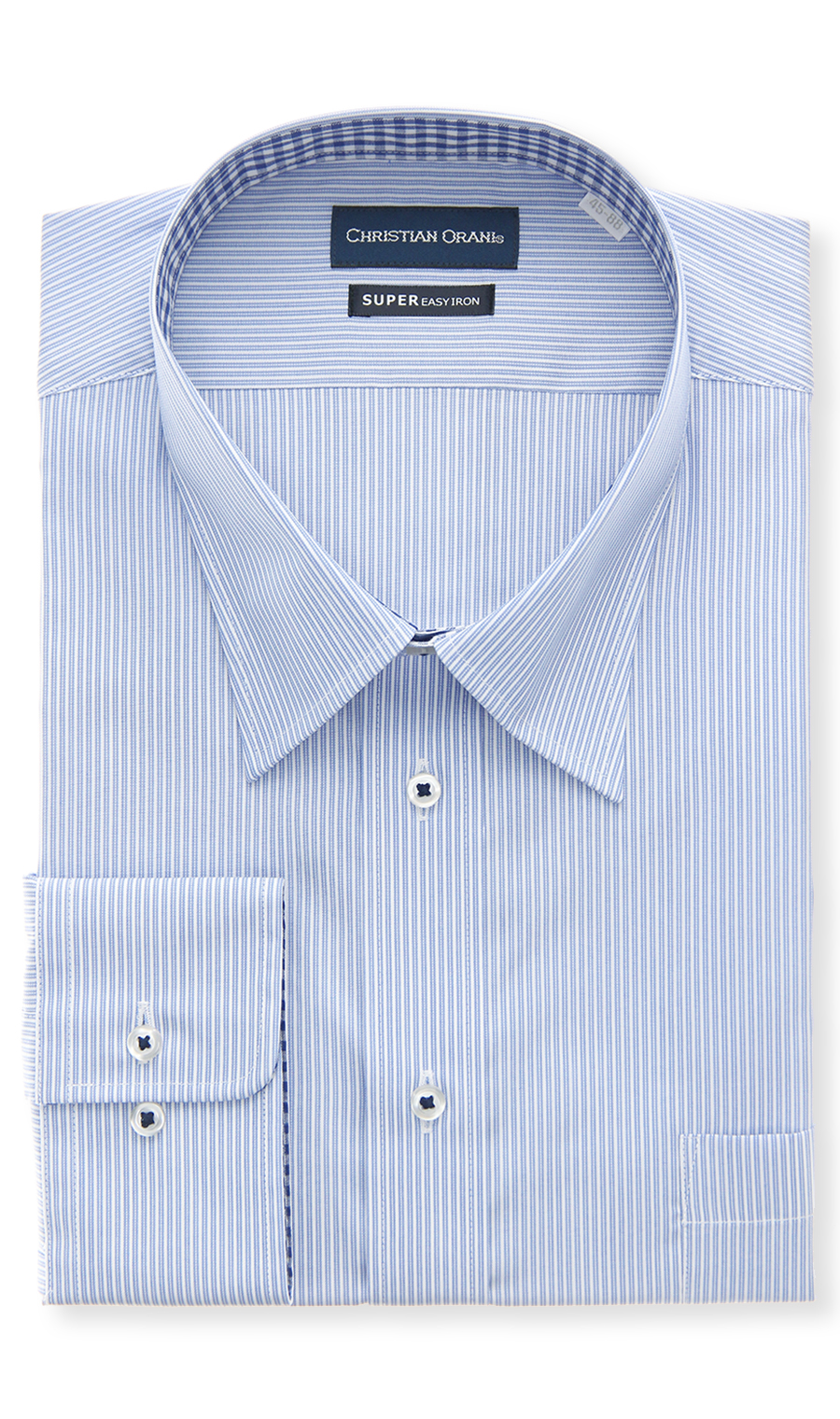 レギュラーカラースタンダードワイシャツ【キング&トール】 ブルー 首周り:45cm,裄丈:80cm