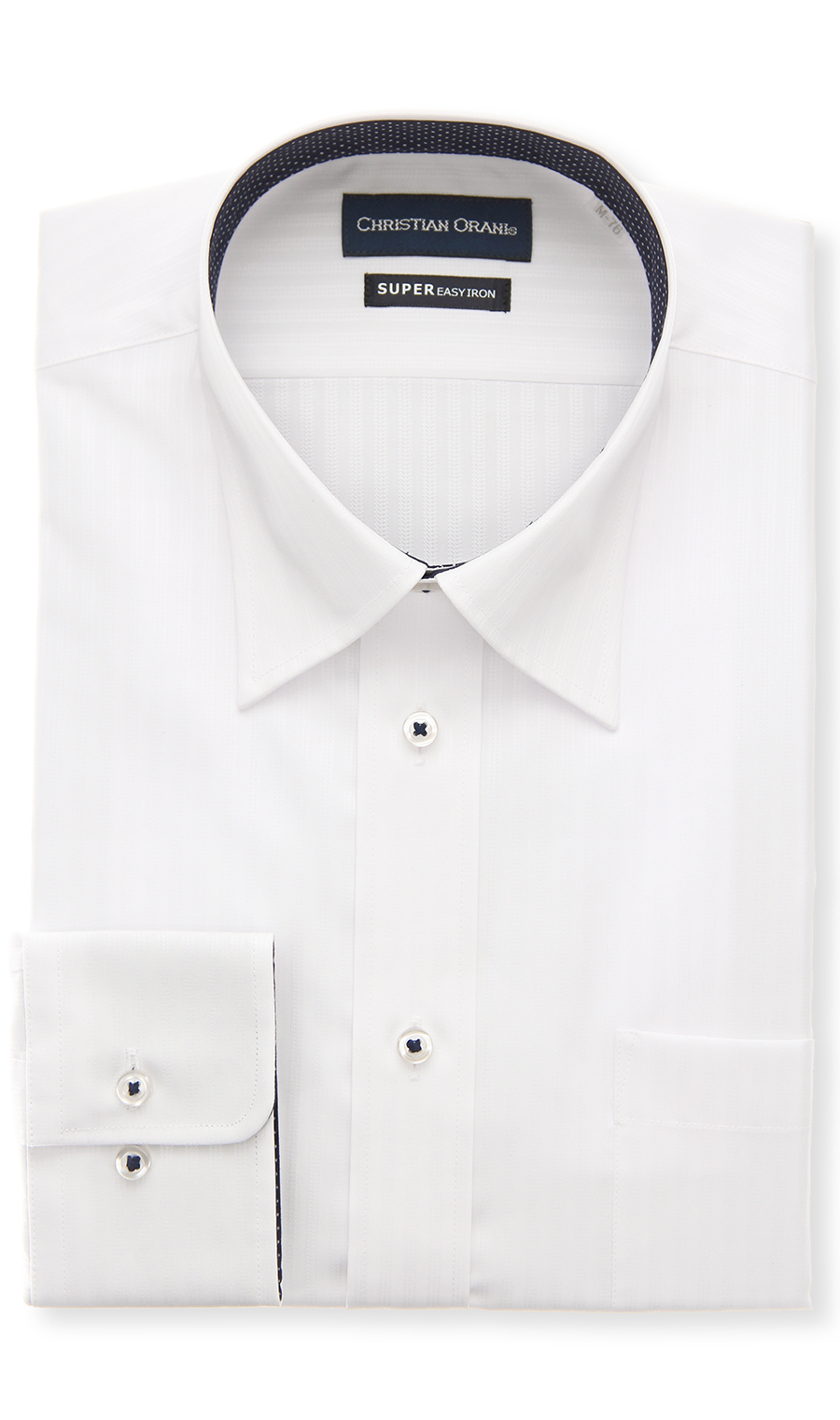 レギュラーカラースタンダードワイシャツ【スモール】 ホワイト 首周り:37cm,裄丈:74cm