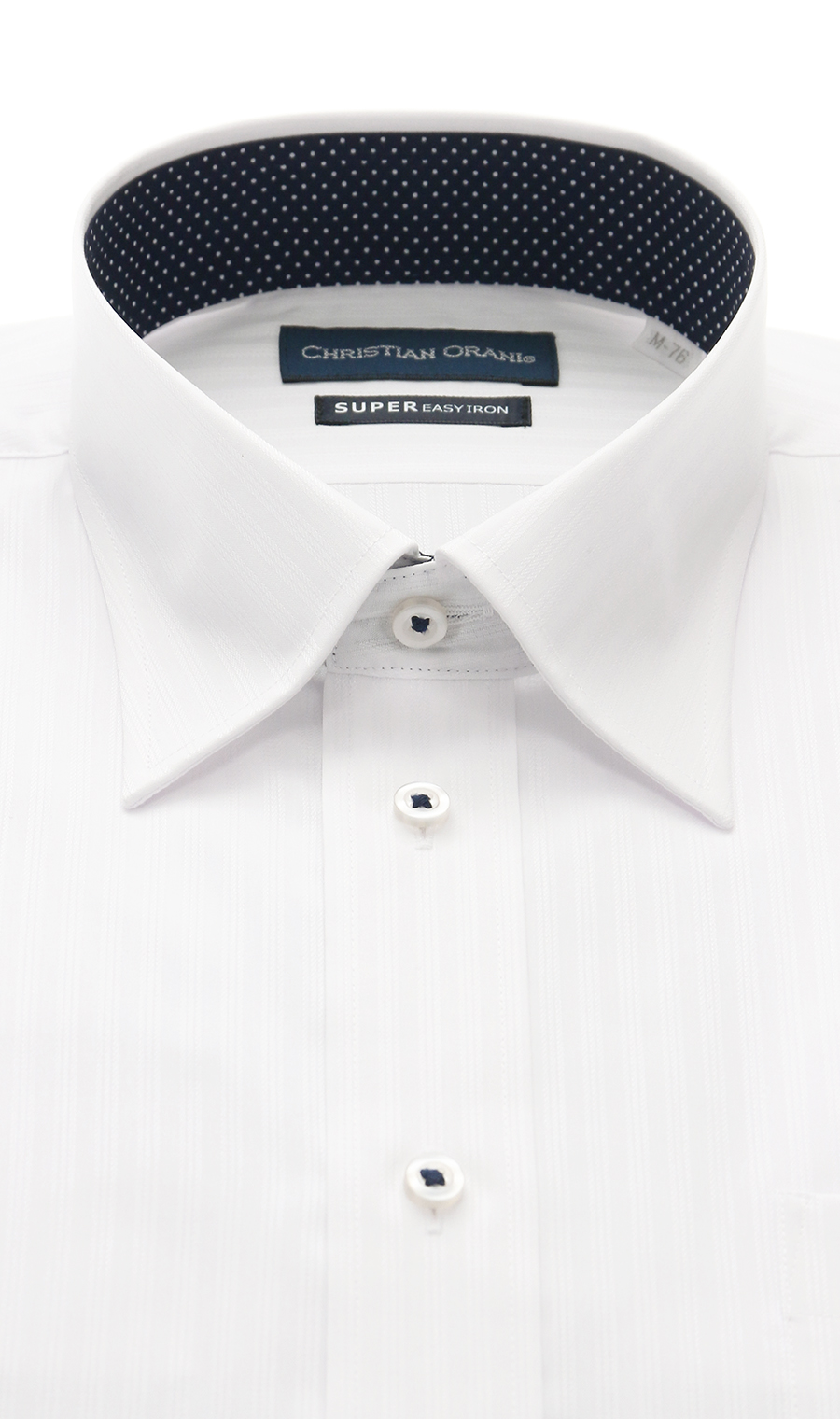 レギュラーカラースタンダードワイシャツ【スモール】 ホワイト 首周り:37cm,裄丈:74cm