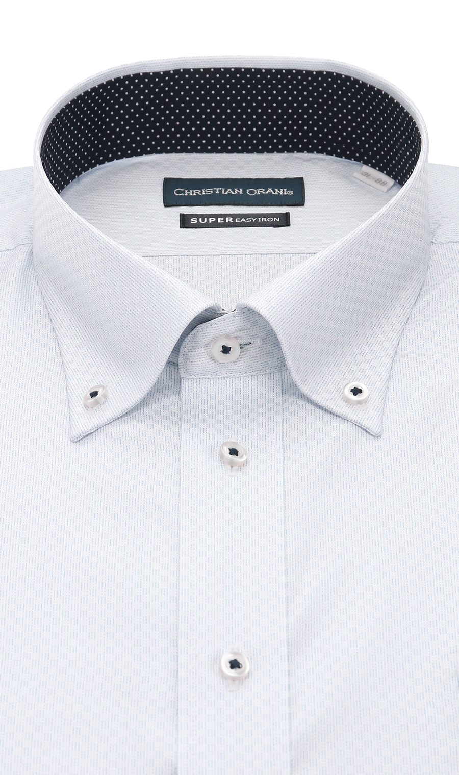 ボタンダウンスタンダードワイシャツ【キング&トール】 ブルー 首周り:45cm,裄丈:84cm