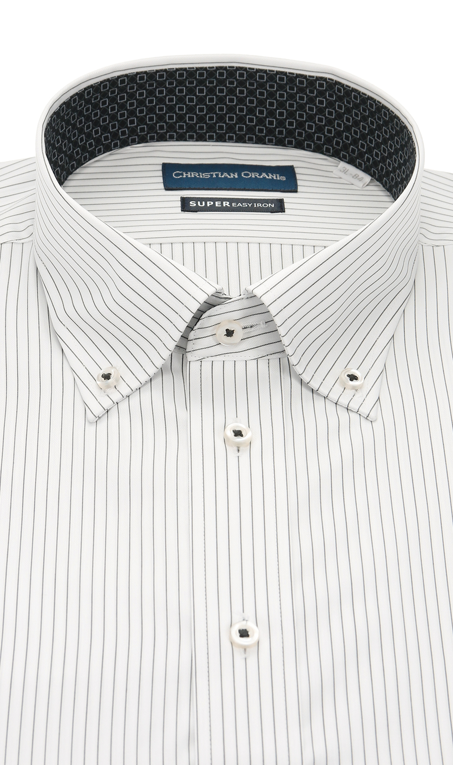 ボタンダウンスタンダードワイシャツ【キング&トール】 グレー 首周り:45cm,裄丈:84cm