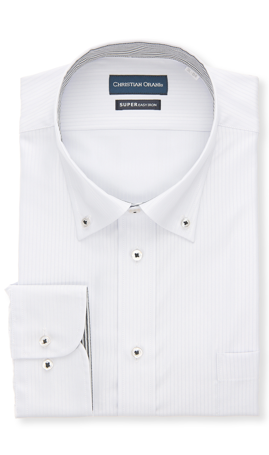 ボタンダウンスタンダードワイシャツ【キング&トール】 グレー 首周り:45cm,裄丈:88cm