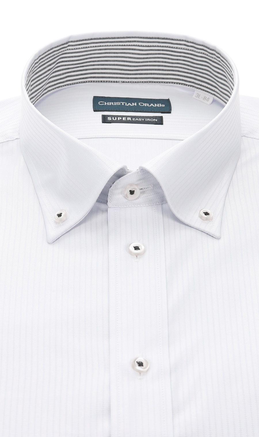 ボタンダウンスタンダードワイシャツ【キング&トール】 グレー 首周り:45cm,裄丈:88cm