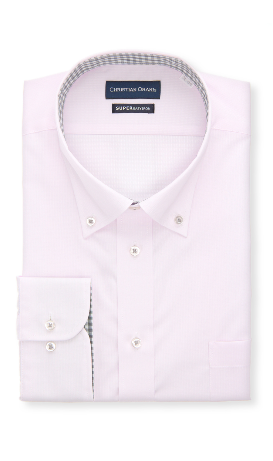 ボタンダウンスタンダードワイシャツ【キング&トール】 ピンク 首周り:45cm,裄丈:84cm