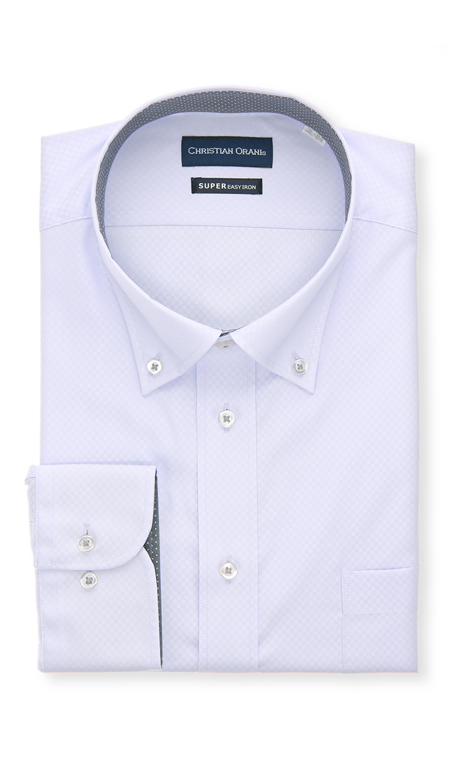 ボタンダウンスタンダードワイシャツ【キング&トール】 パープル 首周り:45cm,裄丈:84cm