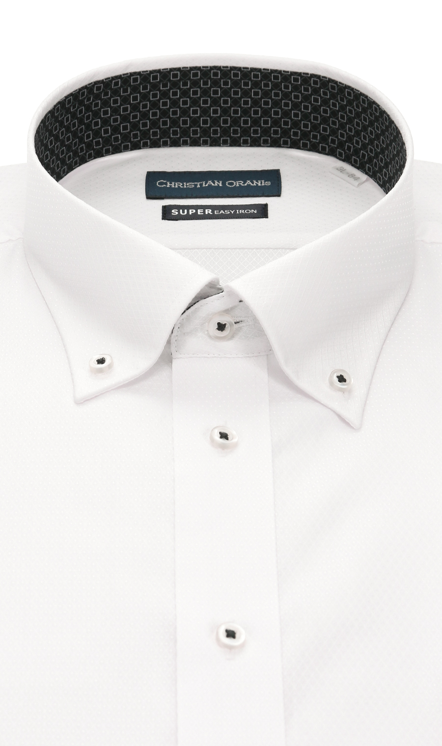 ボタンダウンスタンダードワイシャツ【キング&トール】 ホワイト 首周り:45cm,裄丈:84cm