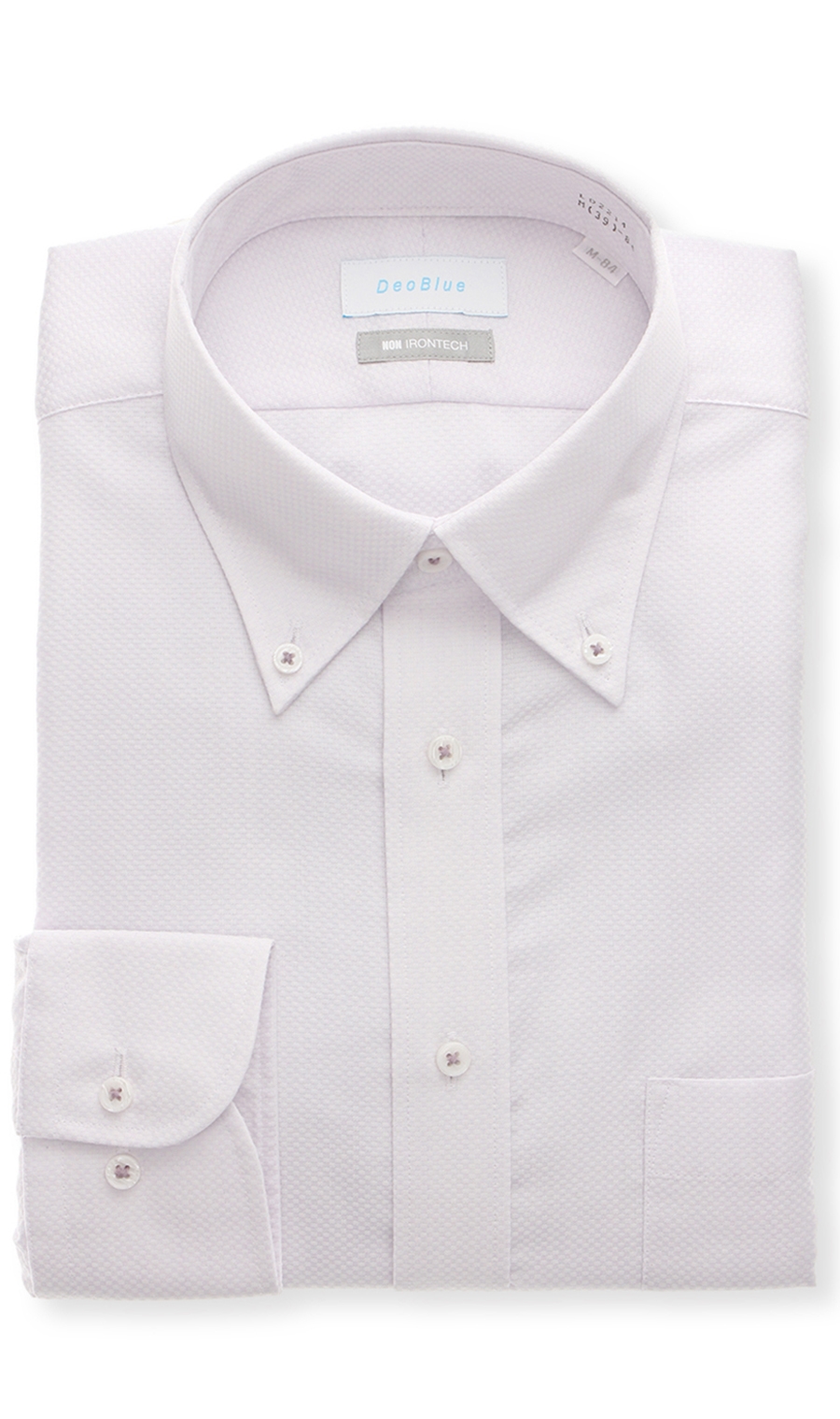 ボタンダウンスタンダードワイシャツ【キング&トール】【NON IRONTECH】 パープル 首周り:45cm,裄丈:88cm